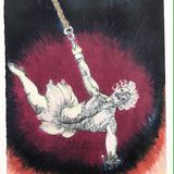 Lily Leitzel, Queen of the Aerialists, 1985, oil pastel , ink and penc